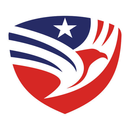 Shield eagle american flagのイラスト素材