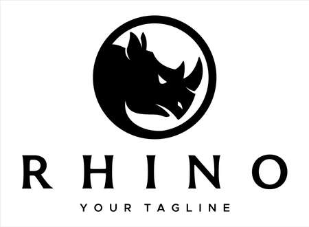 Rhino circle luxury design vectorのイラスト素材