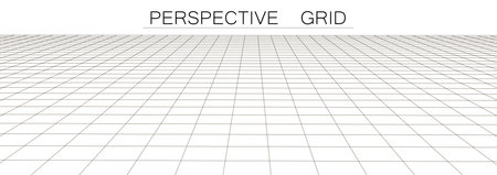 Vector perspective mesh. Detailed lines on a white background. 3d illustration.