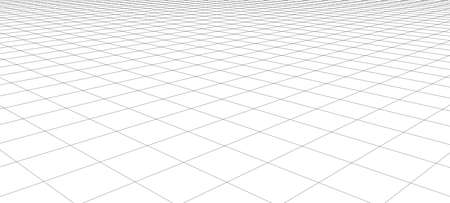 Vector perspective mesh. Detailed lines on a white background. 3d.のイラスト素材