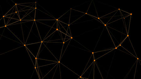Distribution of lines and points in space. Digital background of data network connection. 3D.の写真素材