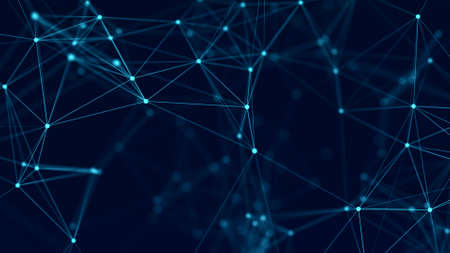 Abstract blue futuristic background. Technological wave of information data flow. 3D.