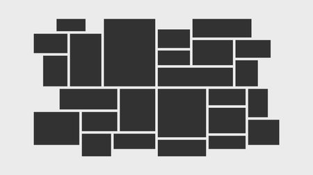 Photo frames. Blank photo collage template made of many parts.のイラスト素材