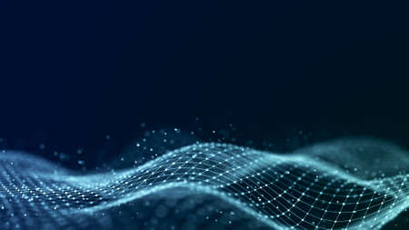 Abstract wave of musical sounds. Smooth information transfer. 3D.