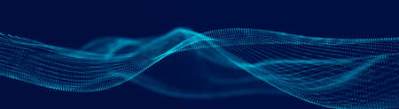 Abstract wave of musical sounds. Smooth information transfer. 3D.