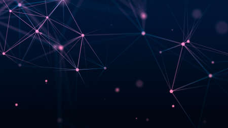 Abstract blue futuristic background. Technological wave of information data flow. 3D.