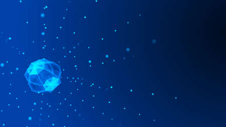 Sphere with moving information particles. Global communication technology. 3D.の写真素材