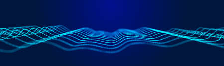 Futuristic wave. Network connection structure in cyberspace. 3D.
