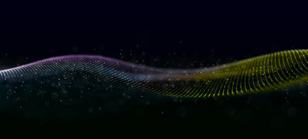 Abstract wave of musical sounds. Smooth information transfer. 3D.