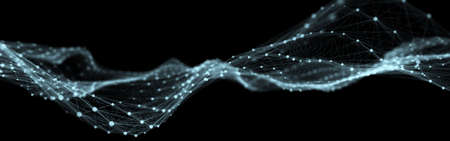 Technological background made of dots and lines. Large amount of data. 3D.