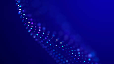 Abstract background of moving dust particles. Incident light with glare. Random shine and color shine. 3D.の写真素材