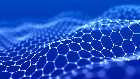 Abstract wave of information data flow. Technology background.3D.