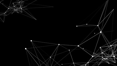 distribution of data. Network visualization, internet communication. technological background. 3D vector illustration.のイラスト素材