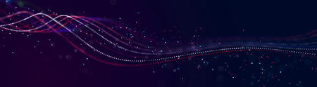 Abstract bright wave. The flow of musical sounds. 3D