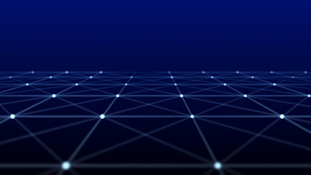 Technological background made of dots and lines. Large amount of data. 3D