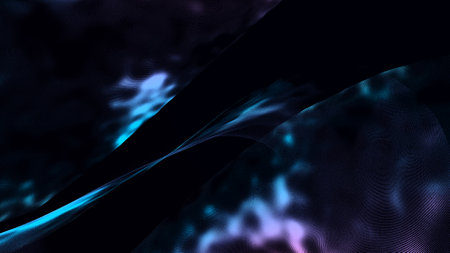 Abstract glitter particles in dark space. Network data transfer concept. 3Dの写真素材