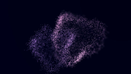 technological background. A wave of musical particles intertwined with dots and lines. Internet explorer for big data.の写真素材