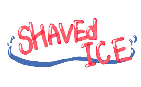 Letter of shaved ice is meticulously crafted, adorned with vibrant colors.のイラスト素材