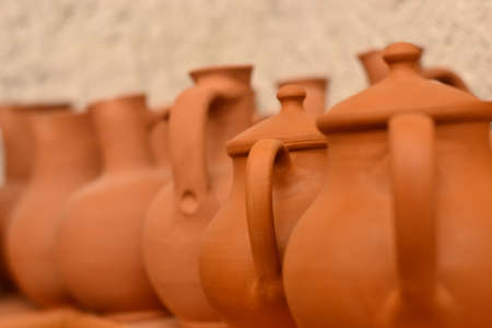 Ceramics which are handicraft products attract attentionの写真素材