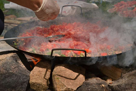 Kebab meat and barbecue are a great mealの写真素材