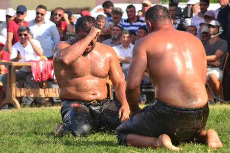 Greasy wrestling is a sport for the Turks. The wrestlers are called wrestlers.のeditorial素材