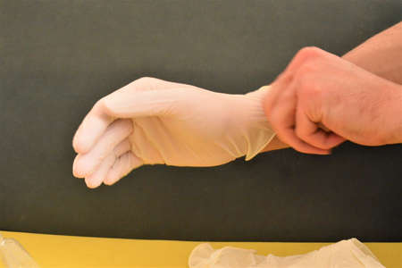 Gloves and masks will protect from covid 19 and corana virus.の写真素材