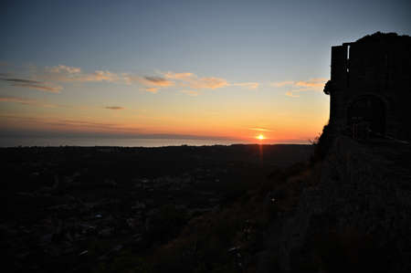 Sunset view from Saint George castle Kefalonia Greeceのeditorial素材