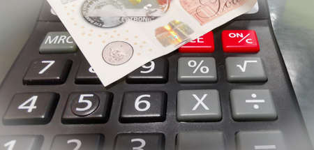 money on calculatorの写真素材