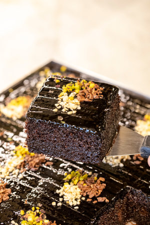 Wet cake. Homemade fresh wet cake. close upの写真素材