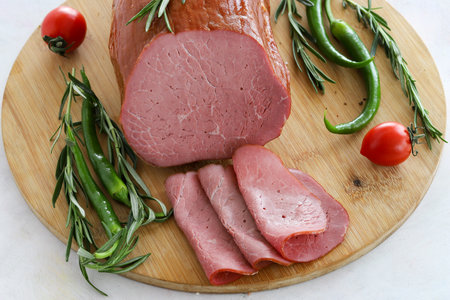 roast beef on white background. Local name plain roast beefの写真素材