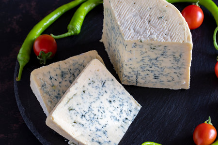 Roquefort or blue cheese. Traditional snacks in France and Italy. gourmet cheese