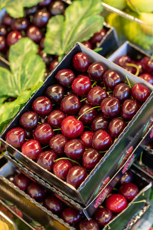 close-up cherries - food backgroundの写真素材