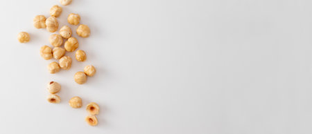 hazelnut on a white backgroundの写真素材