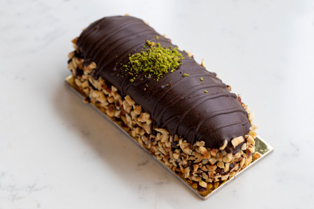 large eclairs on the table cake - traditional french flavor - eclairs cake