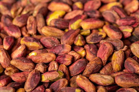 pistachio Pistachio kernel closeup food background. texture. copy space bannerの写真素材