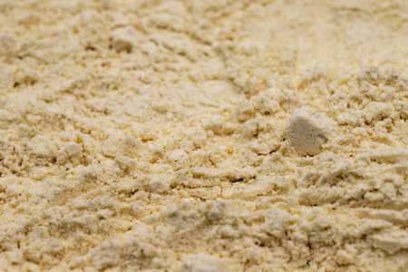 Pile of garlic powder as background, spice or seasoning as background. Ground or sifted garlic powder. Indian spiceの写真素材