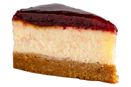 Raspberry Cheesecake. Cheesecake dessert isolated on white background. World cuisine delicacies. close upの写真素材