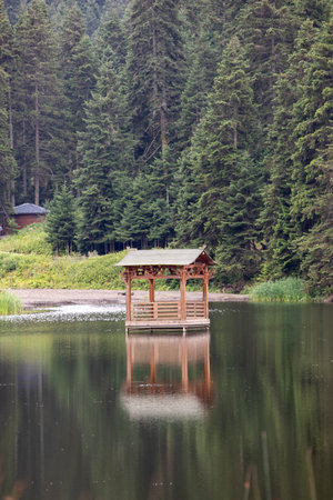 Sinop AkgÃ¶l. White lake located between mountains covered with forests. Turkey tourist attractions. national parkの写真素材