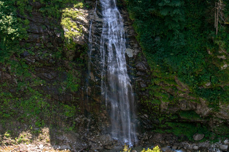 Bridal Tulle Waterfall. Natural waterfall located in Rize Ayder plateau. local name bridal tulu...