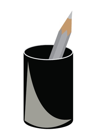 pencil in black cupのイラスト素材