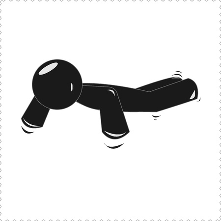 pushups in black and white のイラスト素材