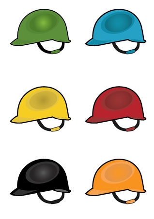 	colorful construction safety helmet のイラスト素材