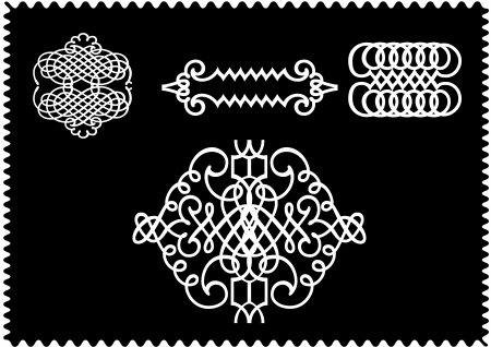 set  calligraphic design elements and page decorationのイラスト素材