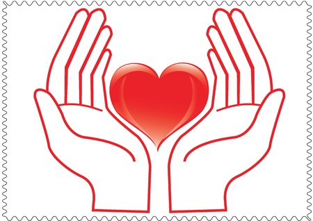 Heart and hands icon. Simply changeのイラスト素材