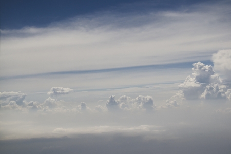 White clouds and a blue skyの写真素材