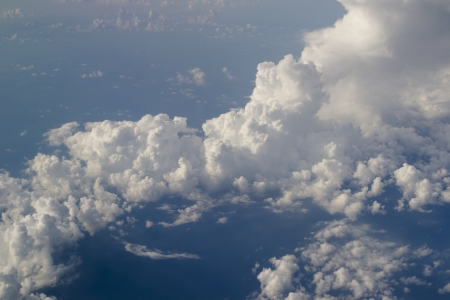 White clouds and a blue skyの写真素材