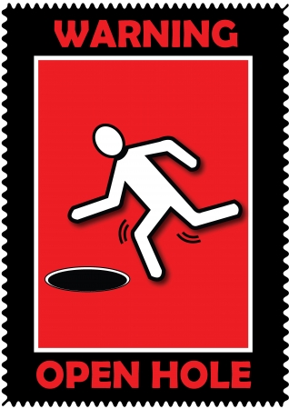 Warning, Open Hole, iconのイラスト素材