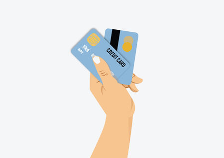 woman hand holding credit cardsのイラスト素材