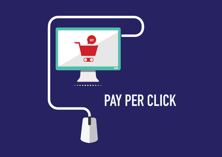 concept of pay per click internet advertising model  concept のイラスト素材