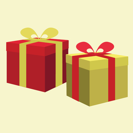 present boxes with a ribbon. vector illustrationのイラスト素材